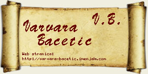 Varvara Bacetić vizit kartica